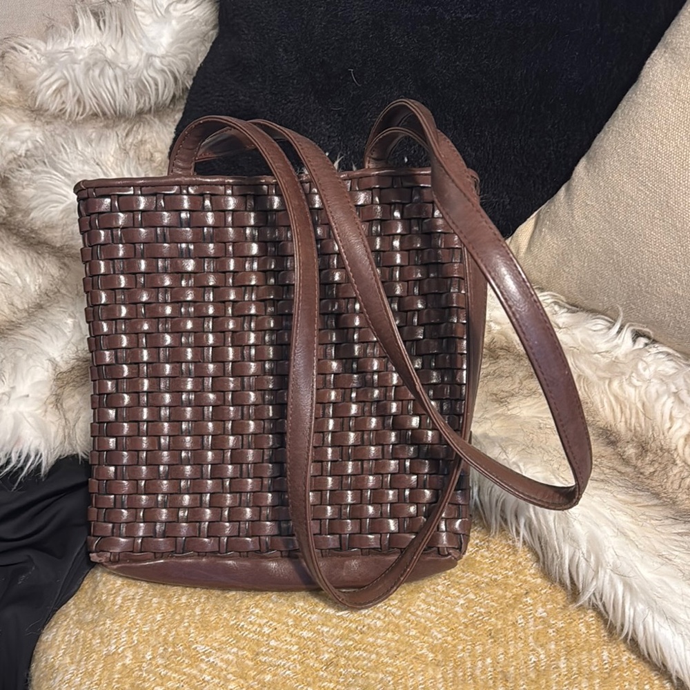 Summer Trend Alert!  Nine West Brown Woven Shoulder Bag